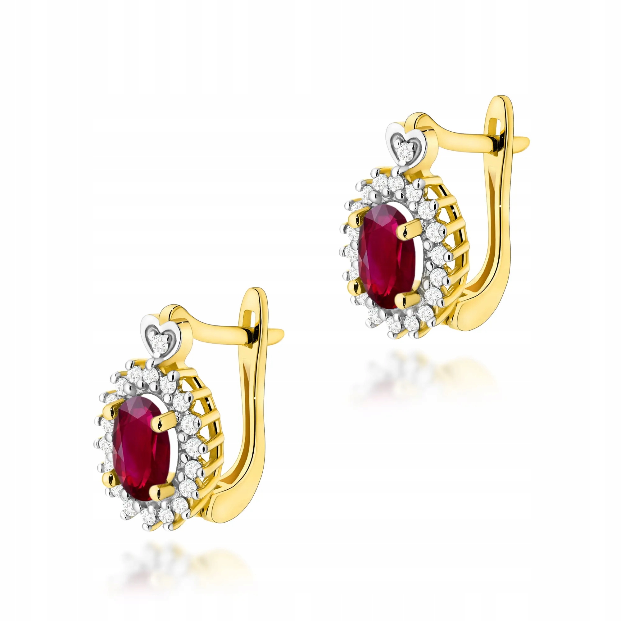 Złote kolczyki Rubin 2 x 0,60ct żółte złoto pr. 585