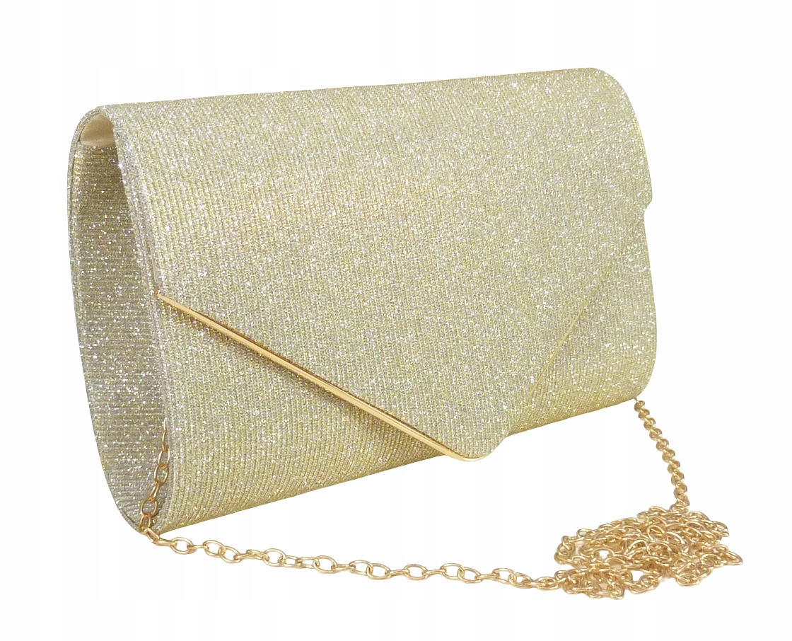TOREBKA WIZYTOWA na RAMIĘ KOPERTÓWKA ZŁOTA SREBRNA ŁAŃCUSZEK WIECZOROWA