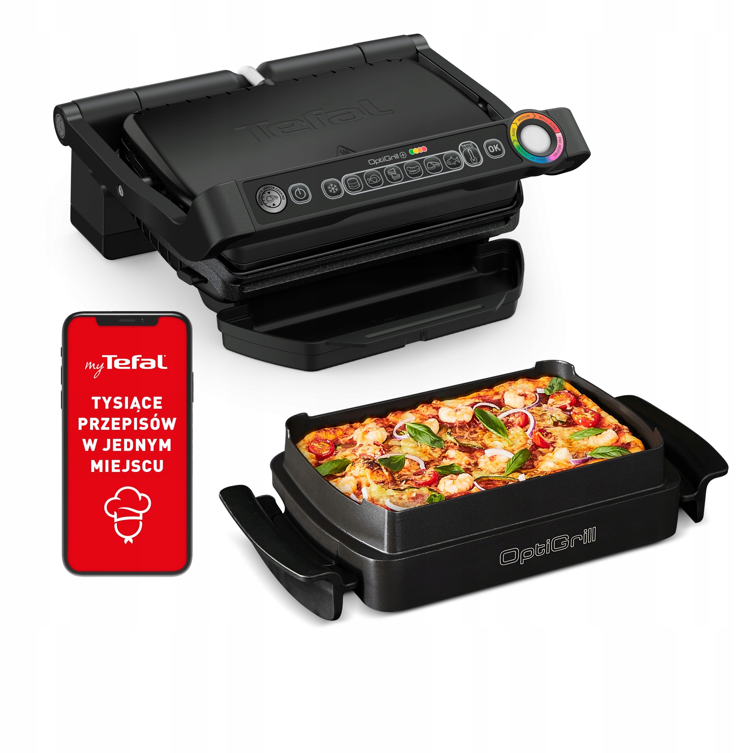 Grill Elektryczny Tefal Solidny Kontaktowy Z Regulacją Temperatury 2000W