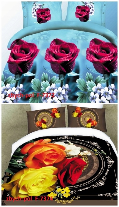 POŚCIEL 3D BAWEŁNA SATYNOWA 160x200 + 2x PODUSZKI Materiał satyna bawełniana