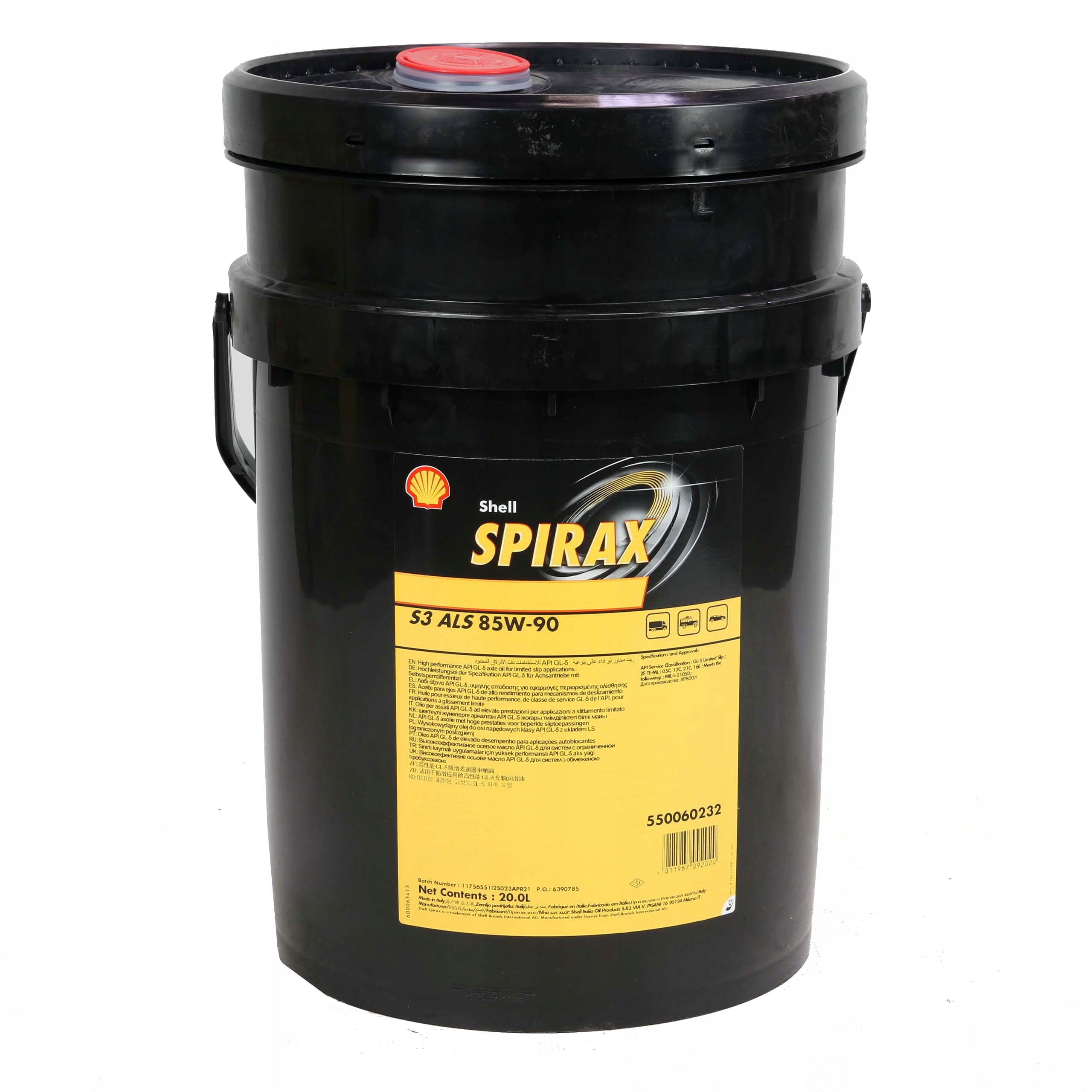 SHELL SPIRAX S3 ALS 85W/90 20L