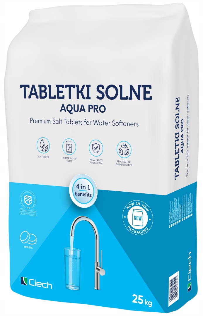 SÓL TABLETKI SOLNE DO ZMIĘKCZACZ WODY 25KG CIECH