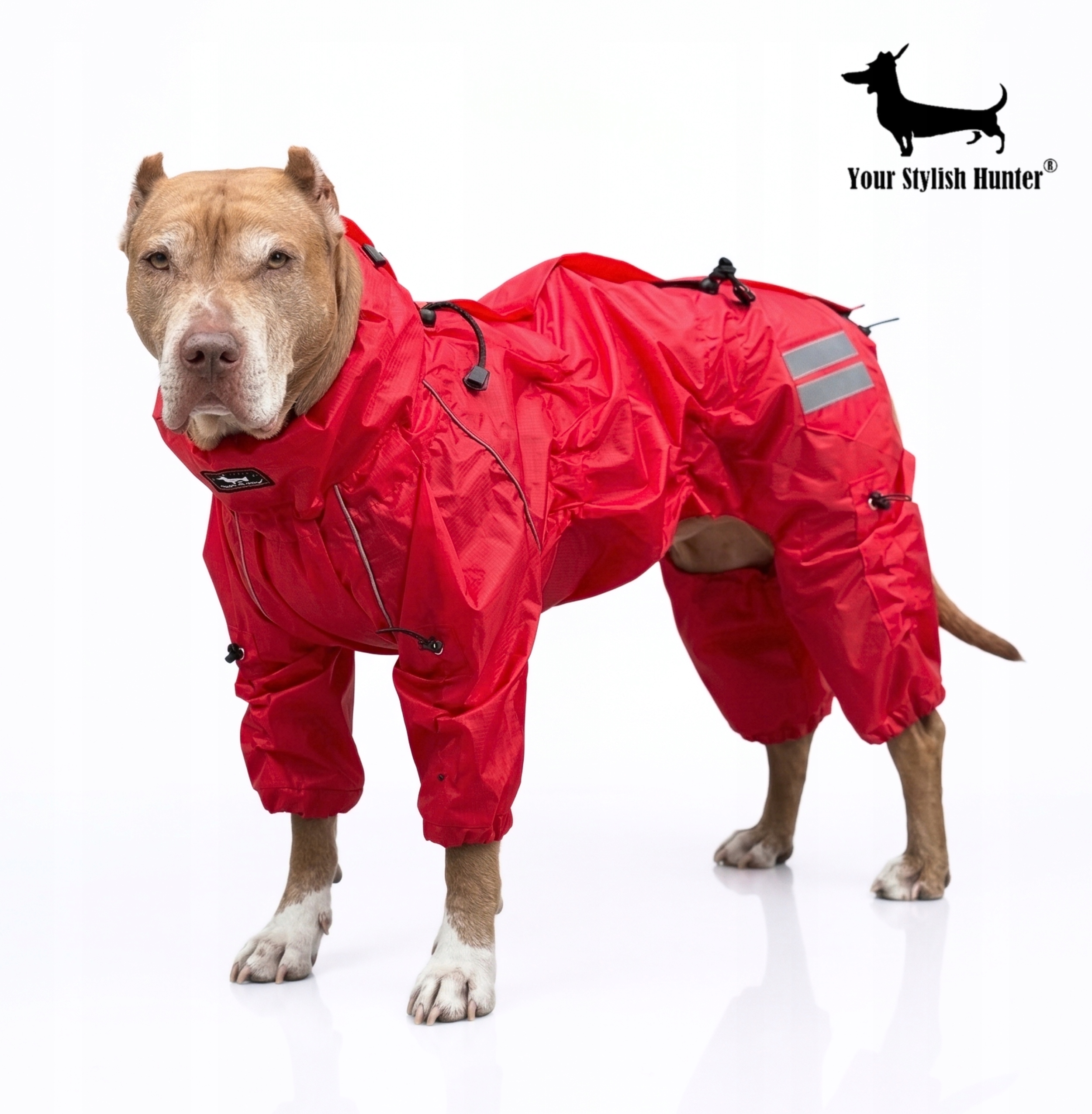 Pláštěnka Kombinéza obleček pro velkého psa červená XL