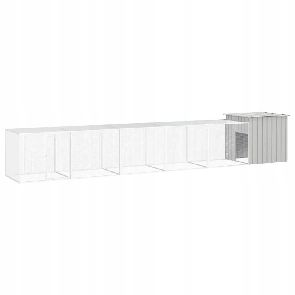 Levně Kotec pro kuřata z galvanizované oceli 600x91x100cm, šedá