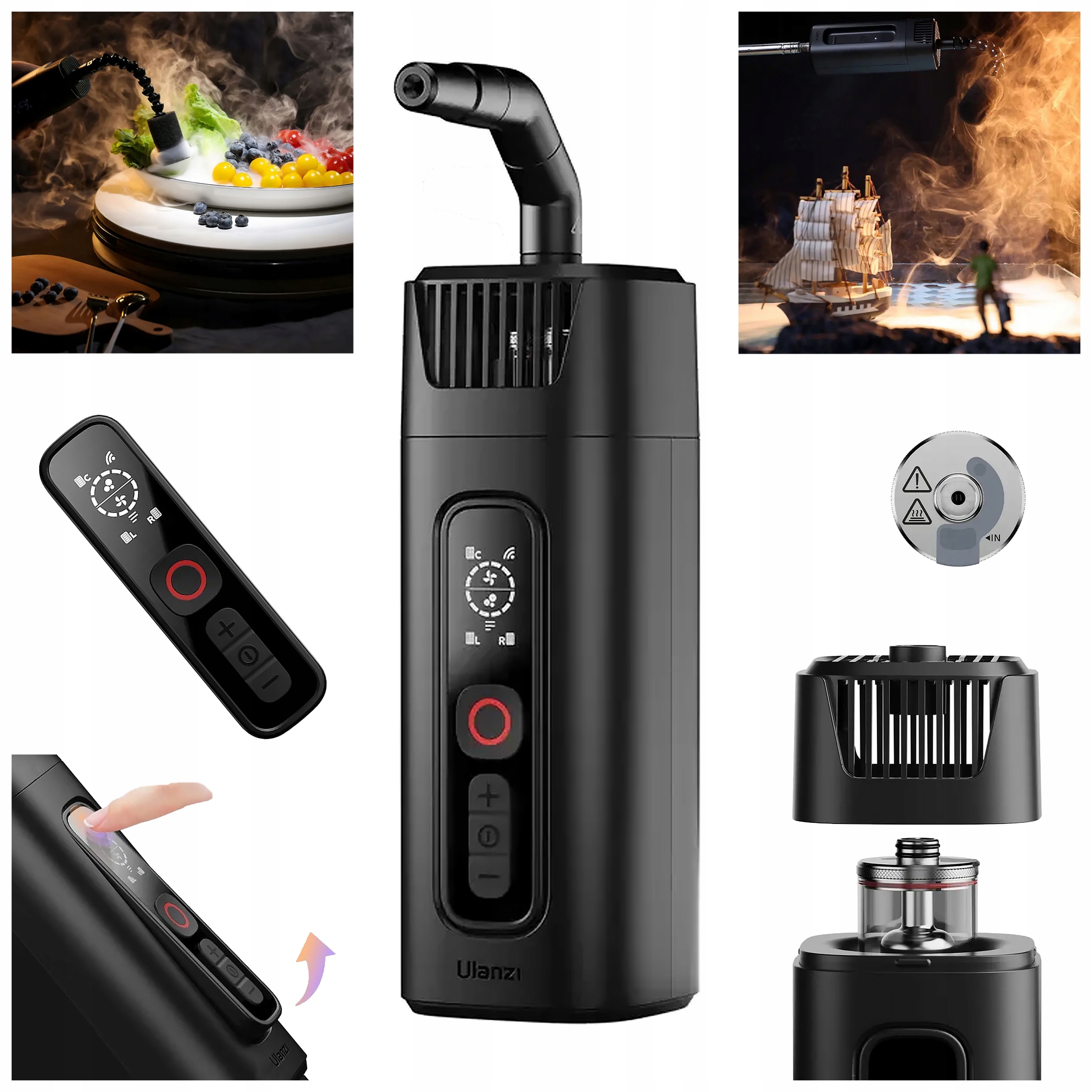 Ulanzi Filmog Ace FM01 Mini stroj na kouř Akum 2x2500 mAh Pilot 10 m