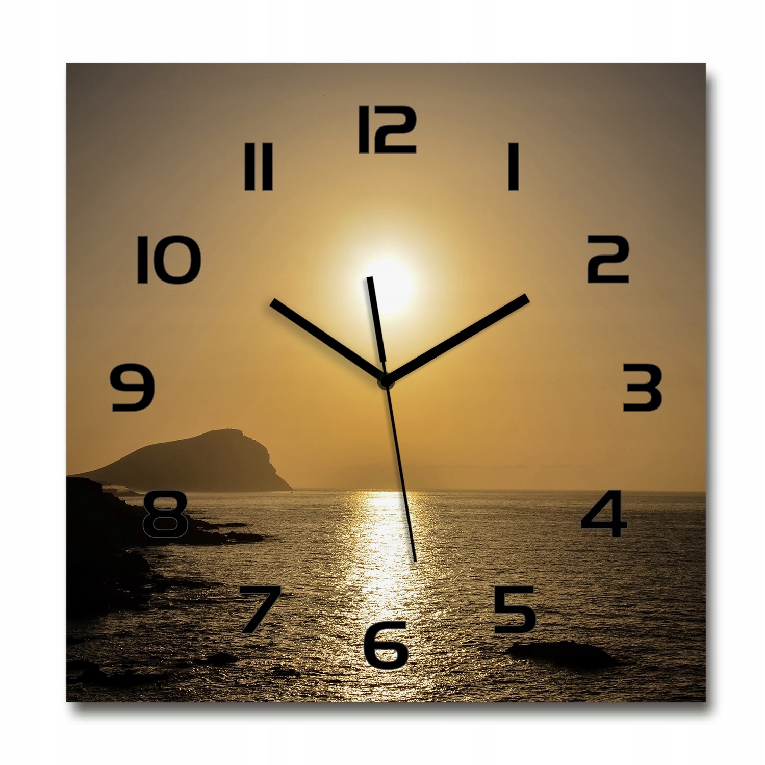 

Cichy szklany zegar Zachód słońca morze 60x60 cm