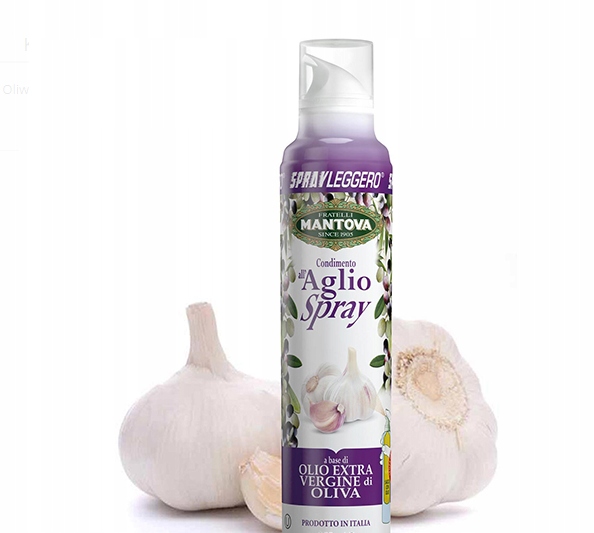 Levně 2x Olivový olej ve spreji 200 Ml s příchutí česneku Spray Leggero Mantova