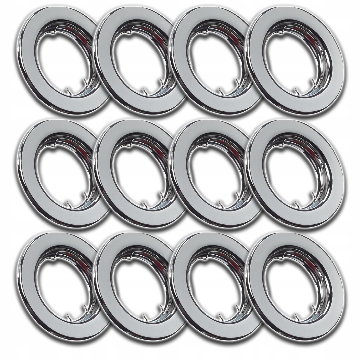 12x Kulatá Stropní Objímka Stropní Očko Podomítkové Kolo Chromová Hliníková