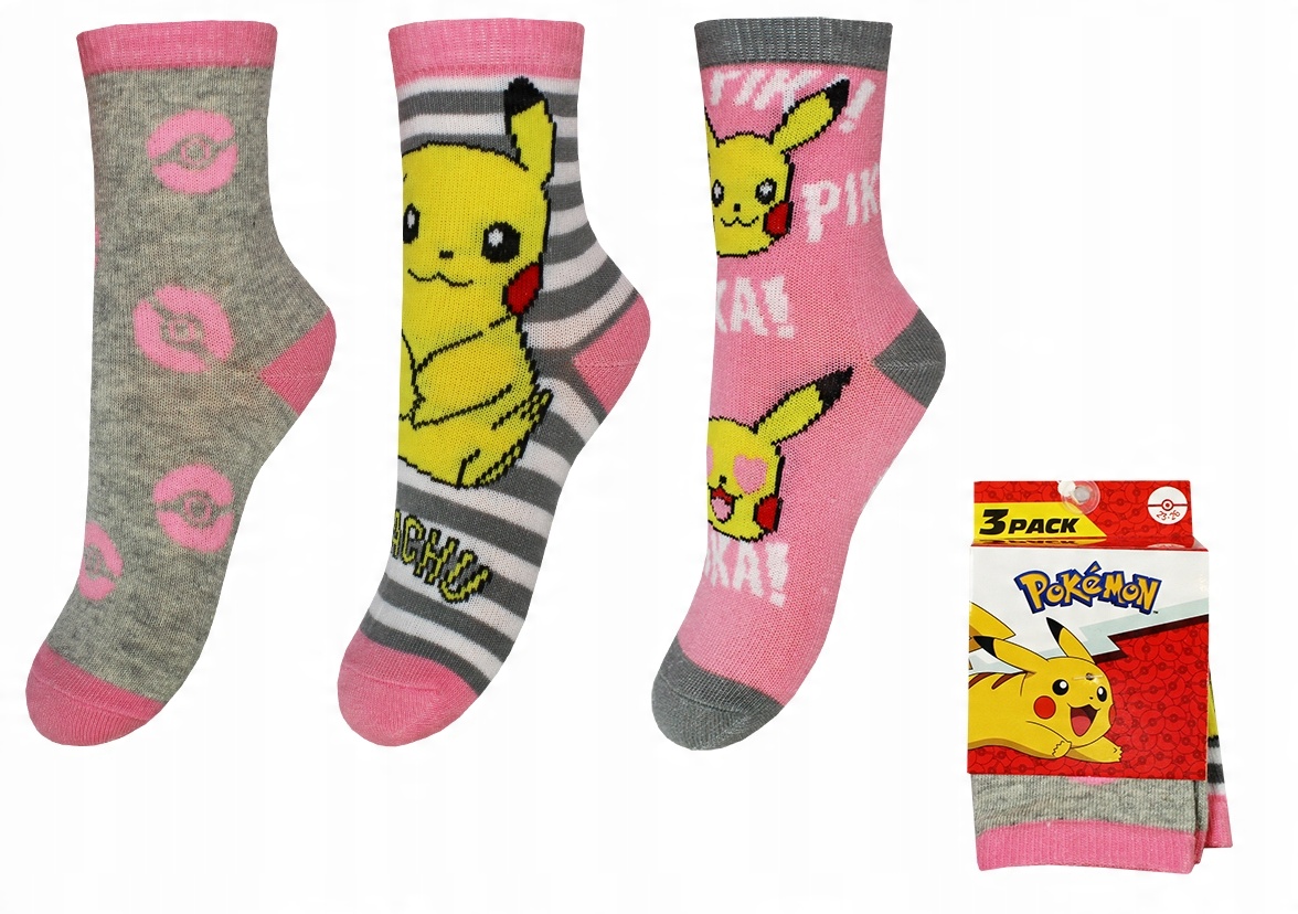 

Pokemon Skarpetki Dla Dziewczynki 3-PAK 27/30
