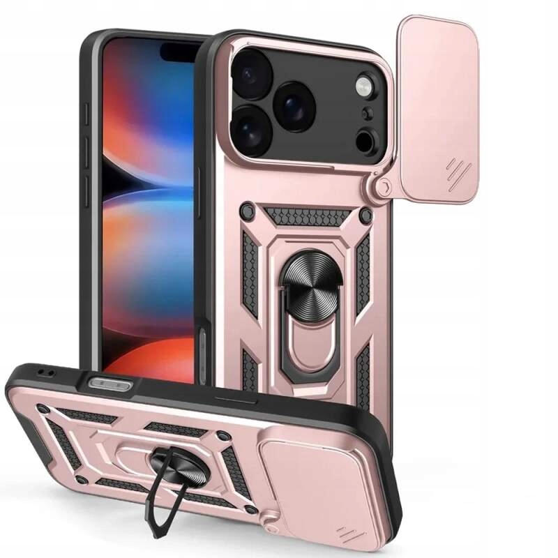 Techsuit seria CamShield, etui ochronne na iPhone 17 Pro różowe złoto