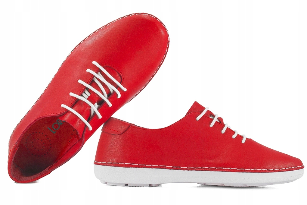 Loretta Vitale 221 Dámské Kožené Polobotky červené 41 Červená