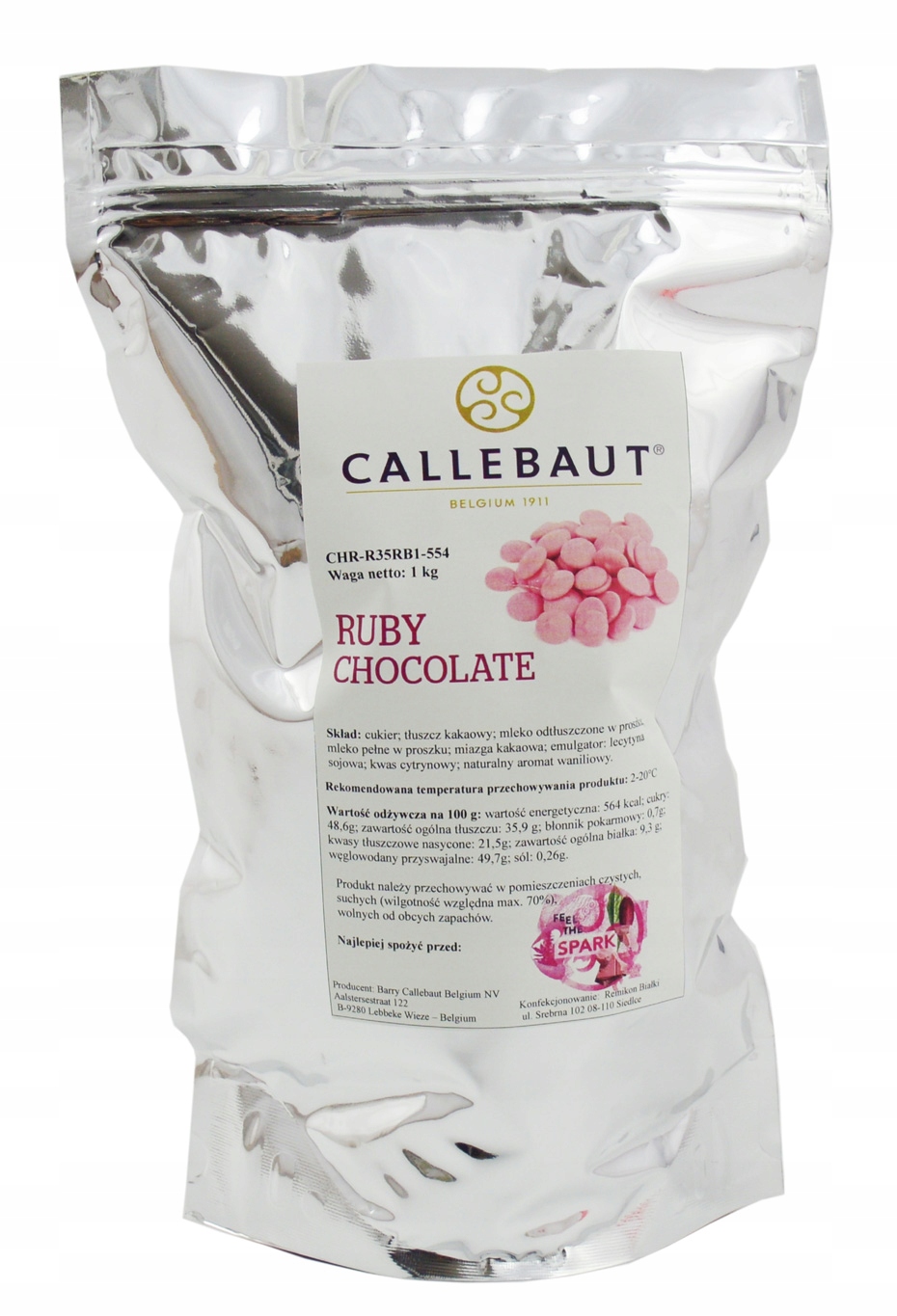 Czekolada RUBY Rubinowa Callebaut różowa 1 kg Marka Callebaut