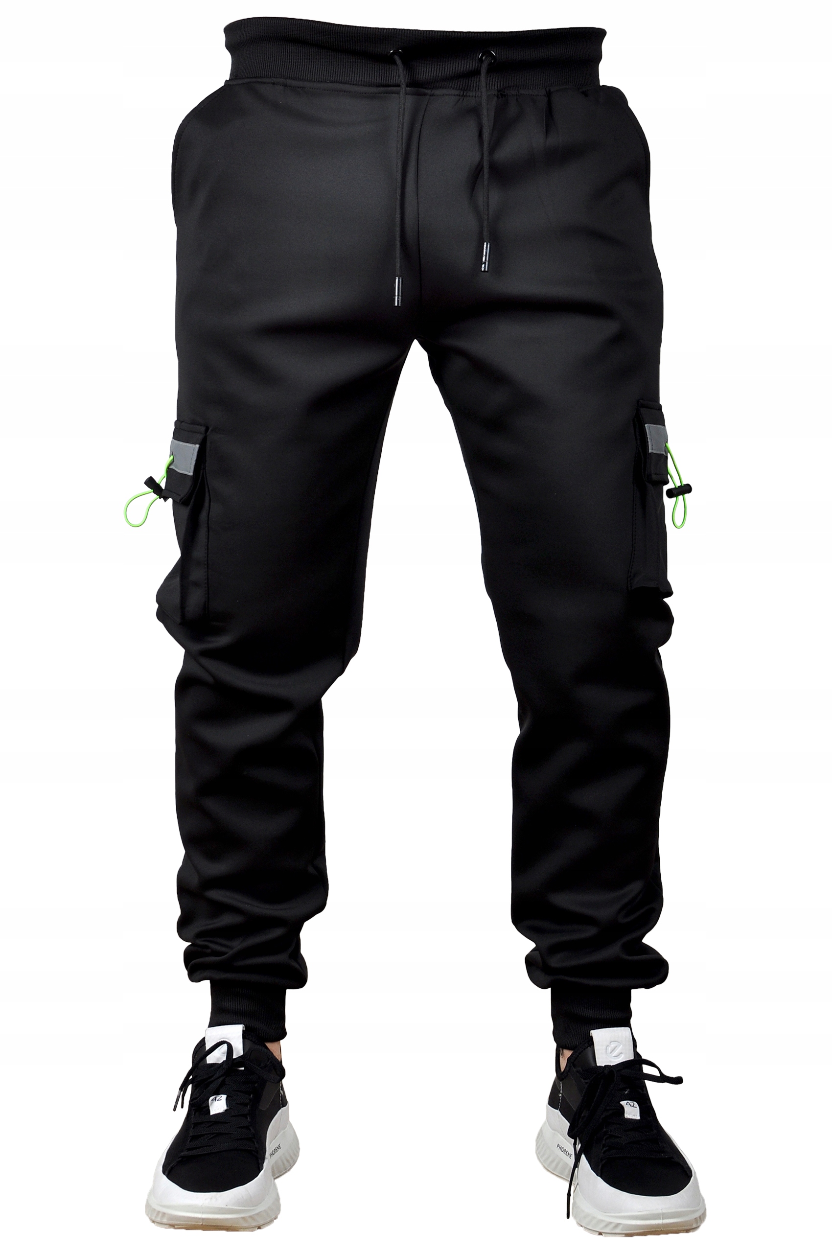 K1115 r XL MĘSKIE BOJÓWKI DRESOWE JOGGERY GŁADKIE Kolor czarny