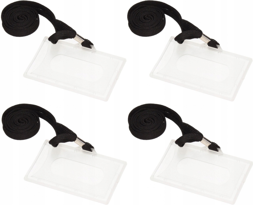 

Identyfikator Z Taśmą Etui Smycz Holder Czarny x 4