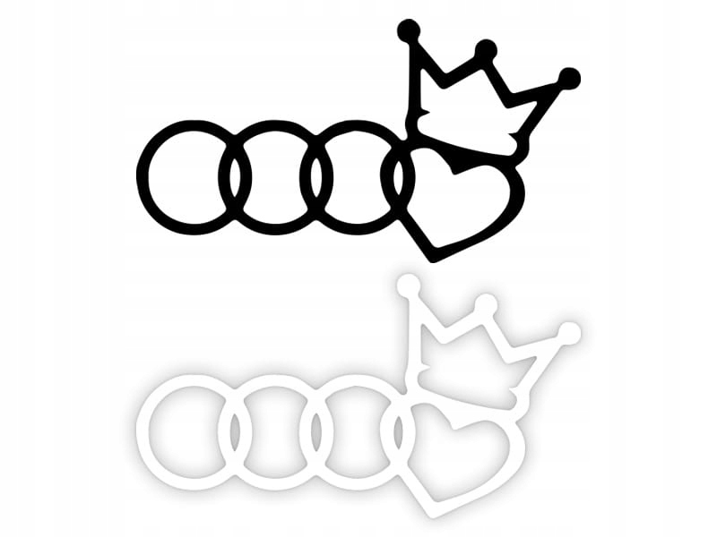 AUDI King Love - Naklejka na samochód na auto KOLOR