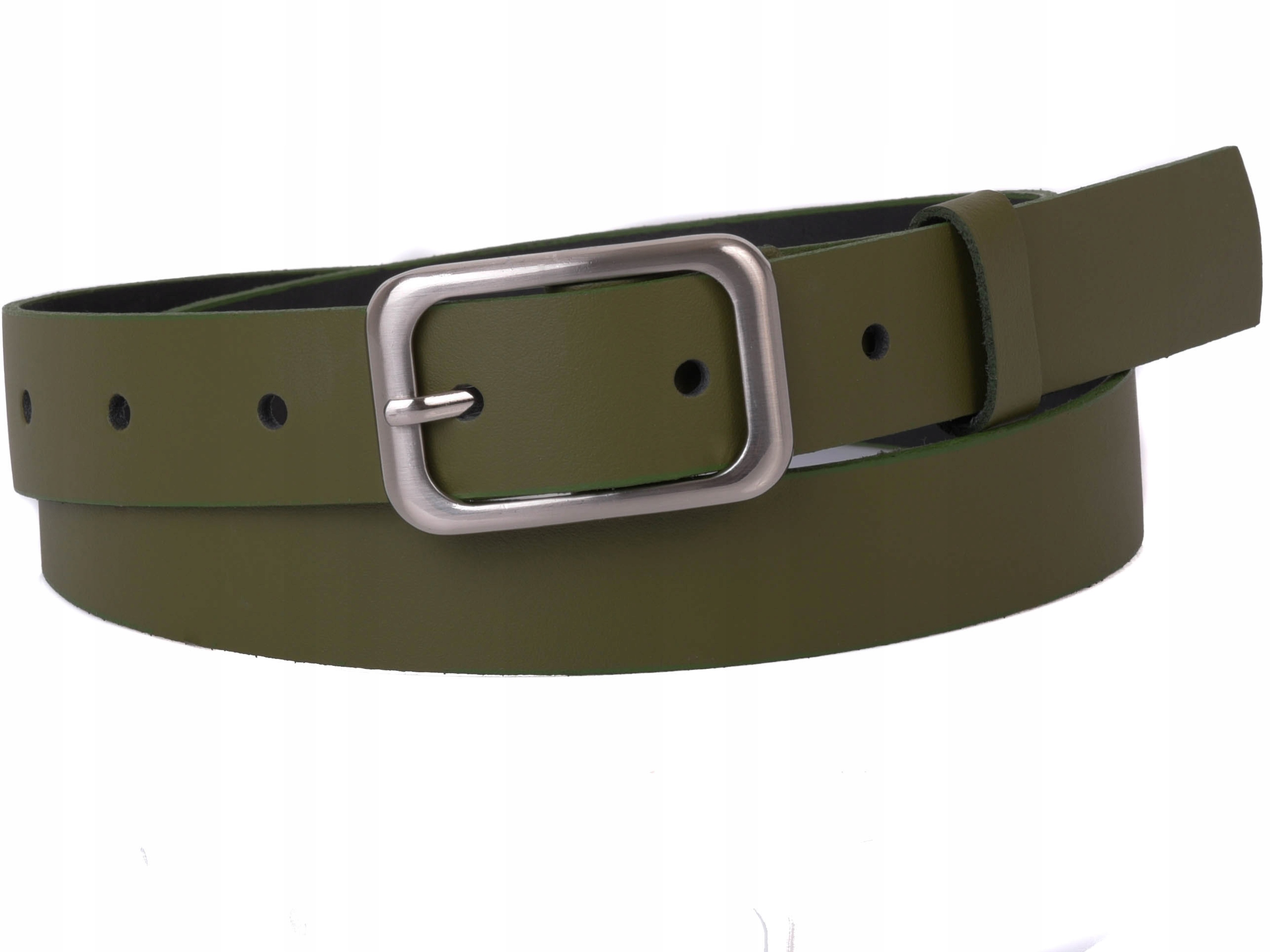 

Damski Skórzany pasek 3cm Khaki |70obw