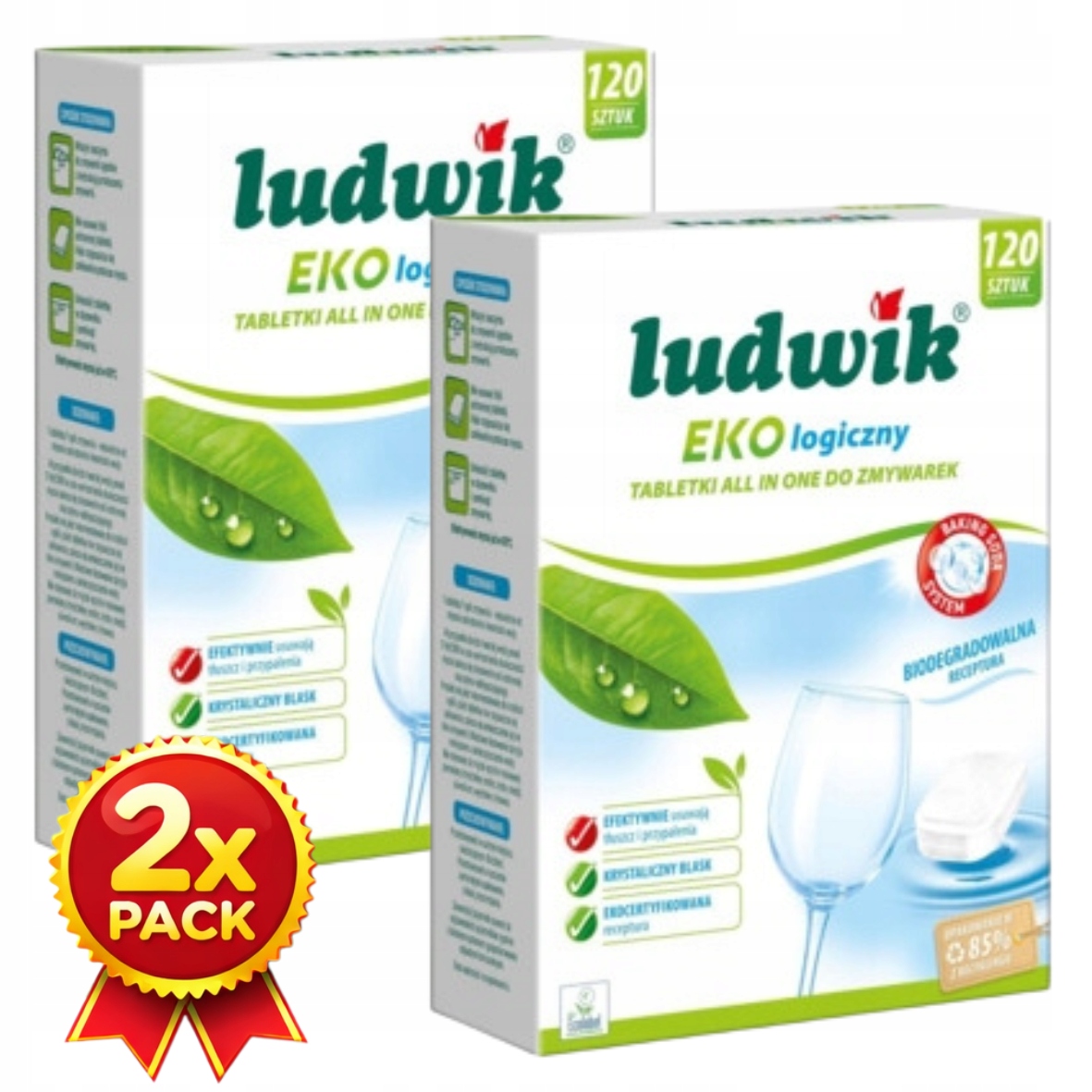 Levně Ludwik ekologické tablety do myčky nádobí 120 Ks Set 2 balení