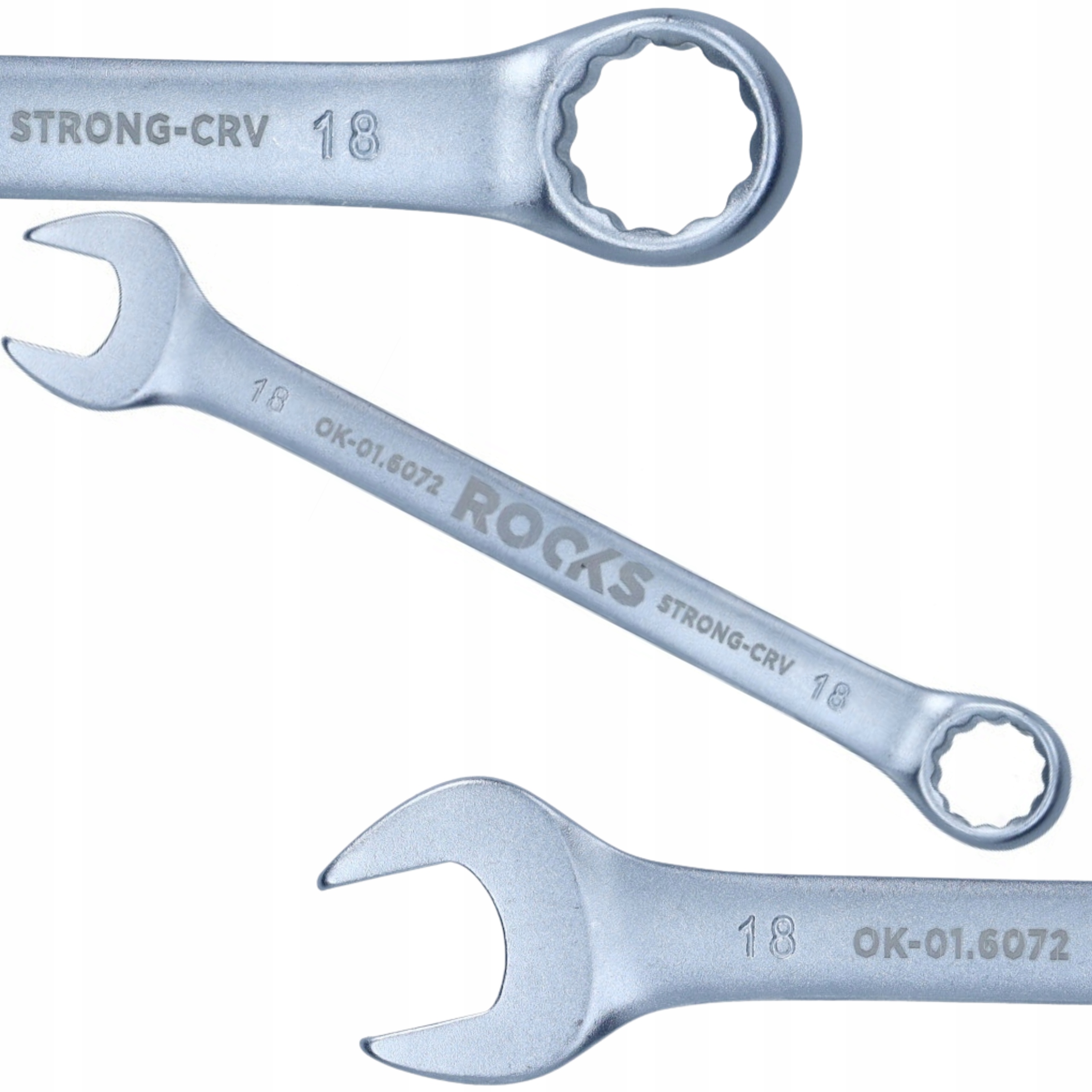 Rooks Klucz Płasko-oczkowy 18 MM Stal 31CRV3 Double Chrome Din 3113A