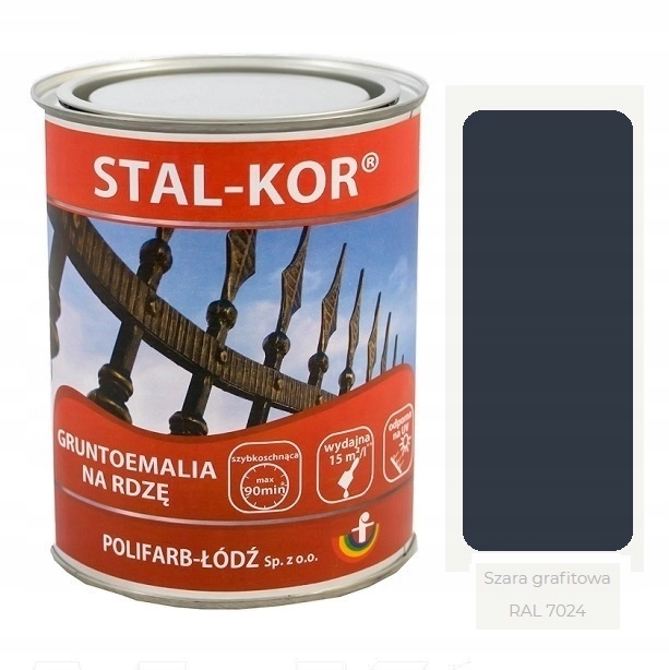 Stal-kor Gruntoemalia na rdzę 5L Szary Grafitowy