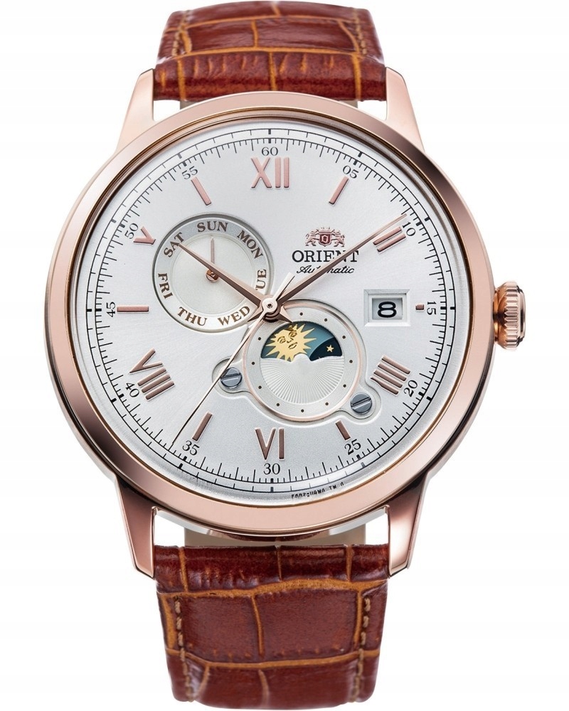 Nové Originální Pánské Hodinky Orient Bambino Sun&Moon RA-AK0801S30B Automat