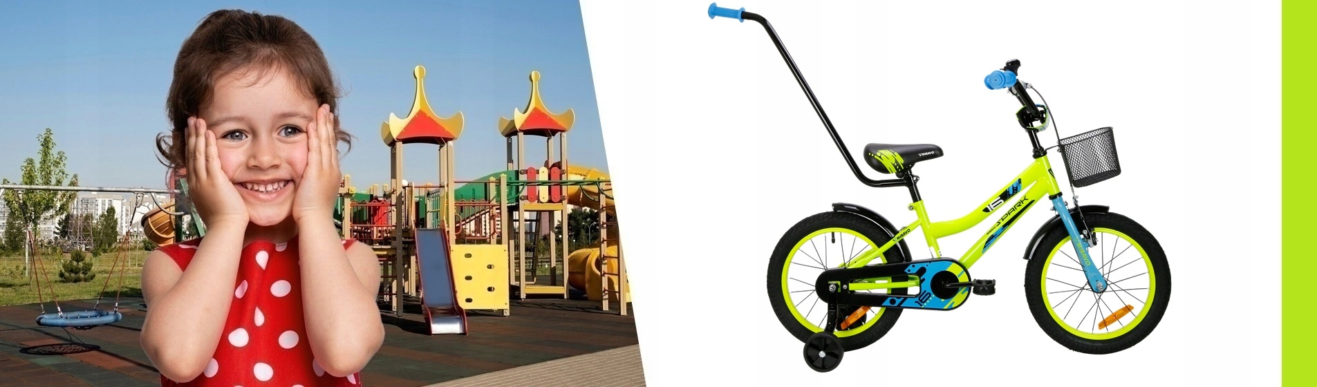 ROWEREK DZIECIĘCY 16 CALI ROWER DZIECIĘCY KOSZYK I PROWADNIK + GRATIS Rozmiar ramy mniejsza