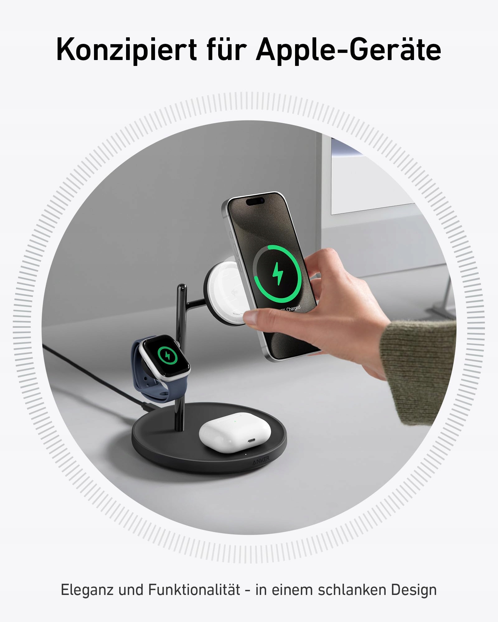 ANKER MagGo 3w1 Stacja Ładowania Bezprzewodowa iPhone AirPods Watch — miniatura 3
