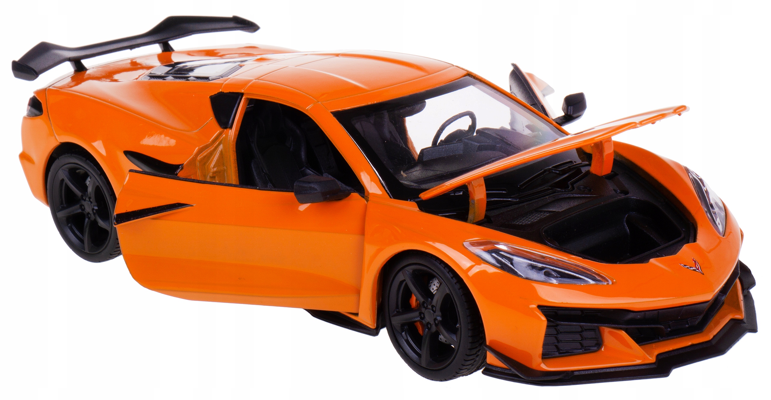 Chevrolet Corvette Z06 2023 Model Kovový Welly 1:24 Oranžový