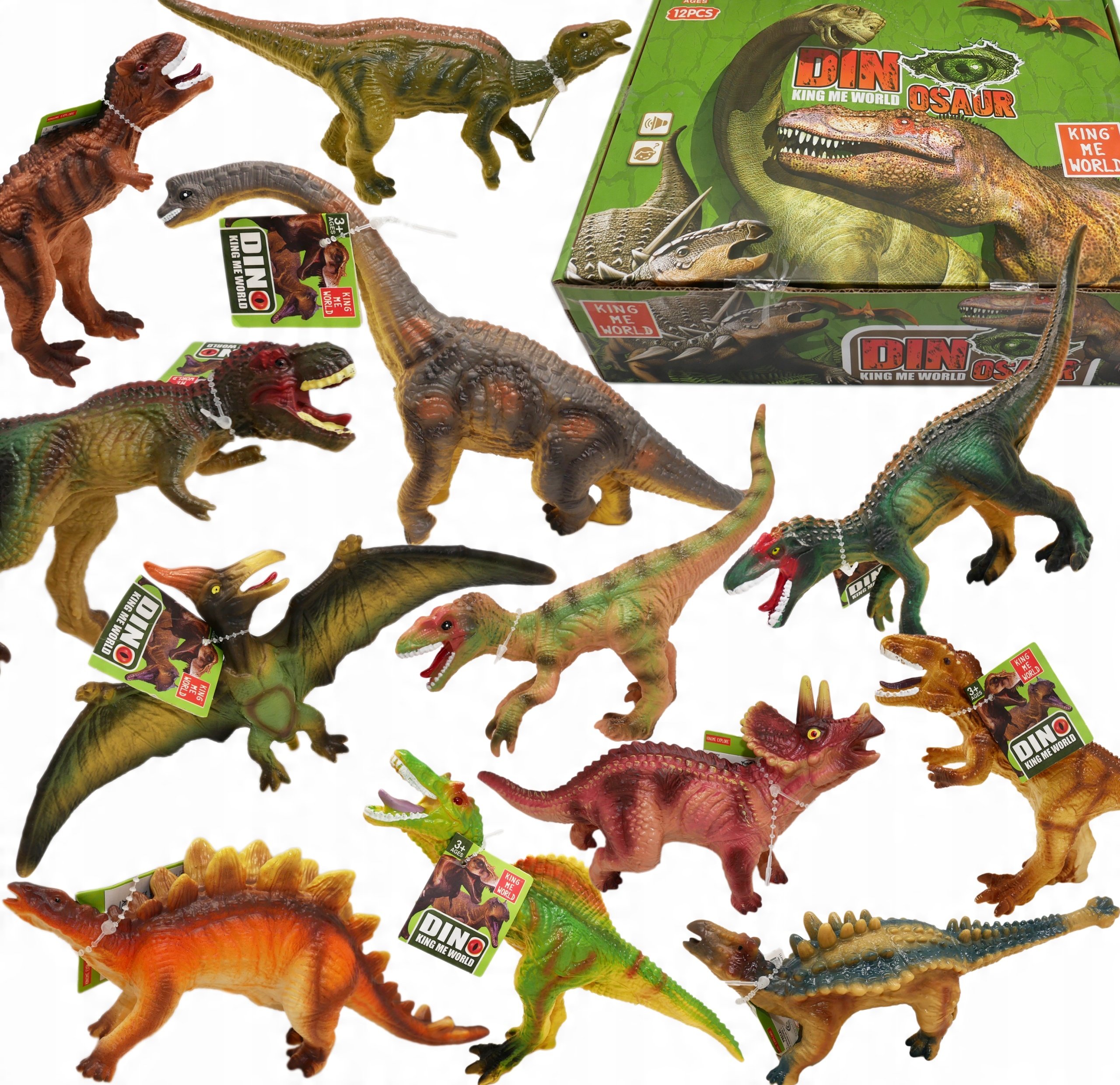

Miękki Gumowy Dinozaur figurki z piszczkiem 1szt