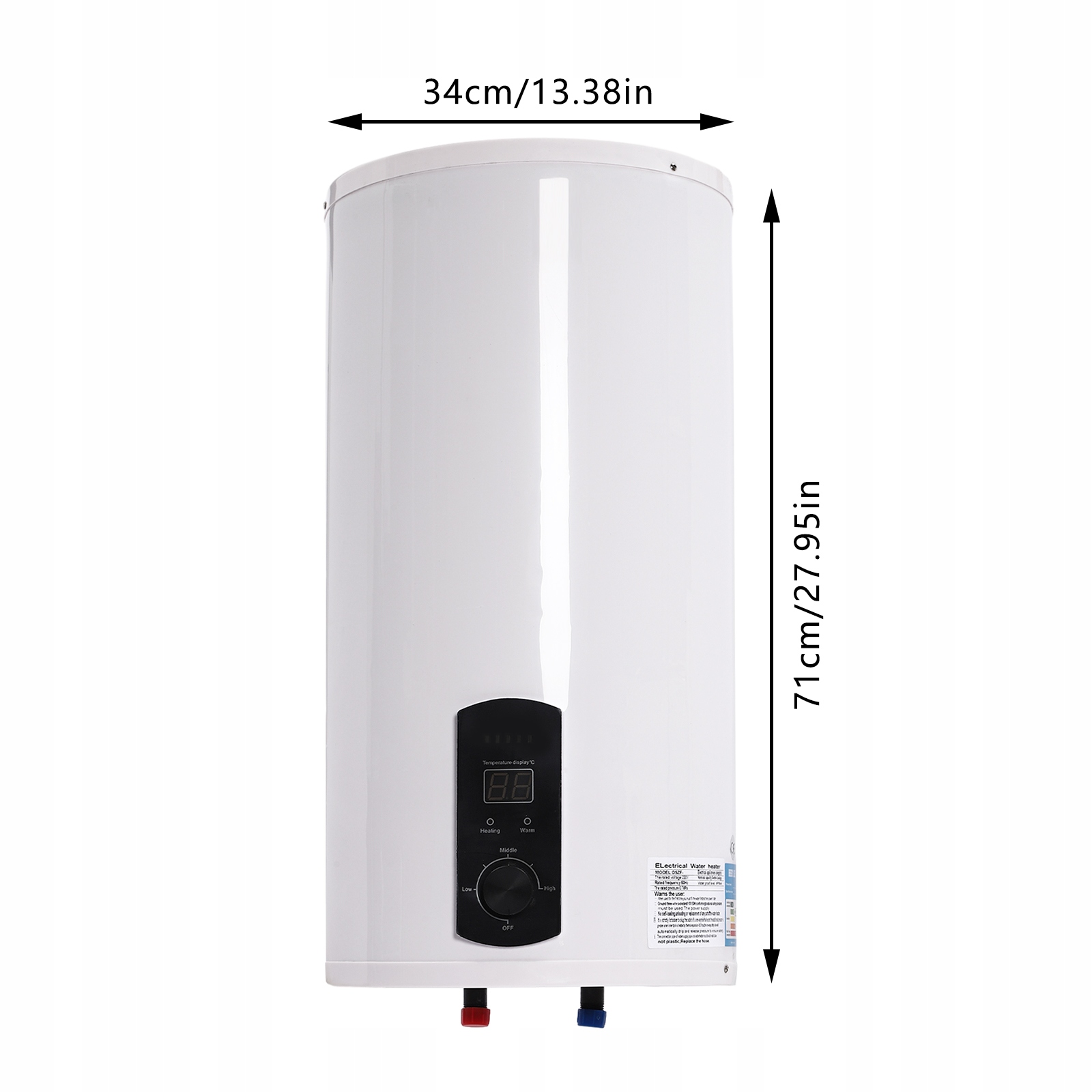 Elektrická Baterie LCD 2000W Przepływowy Podgrzewacz Do Wody Prysznicowy