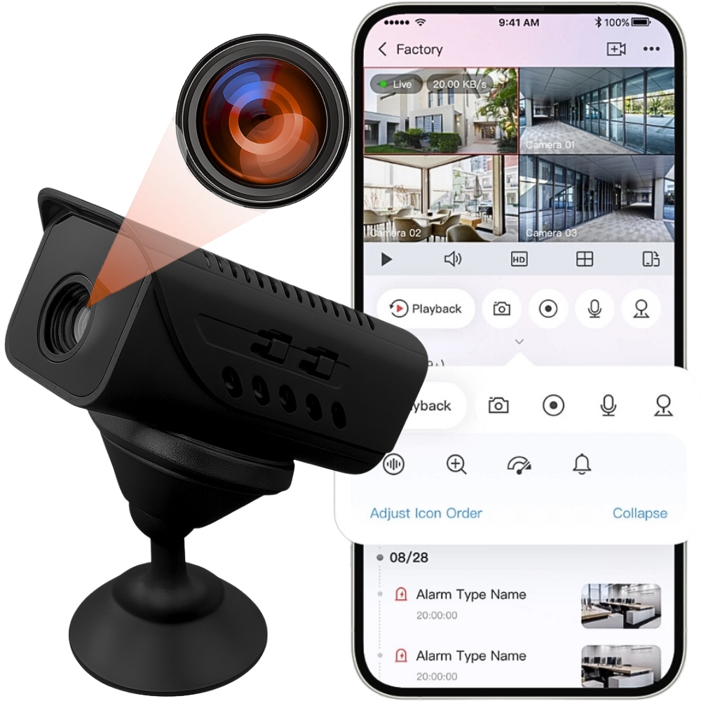 Mini Wifi Kamera Špionážní Skrytá Android Dálkové Ovládání Senzor Pohybu