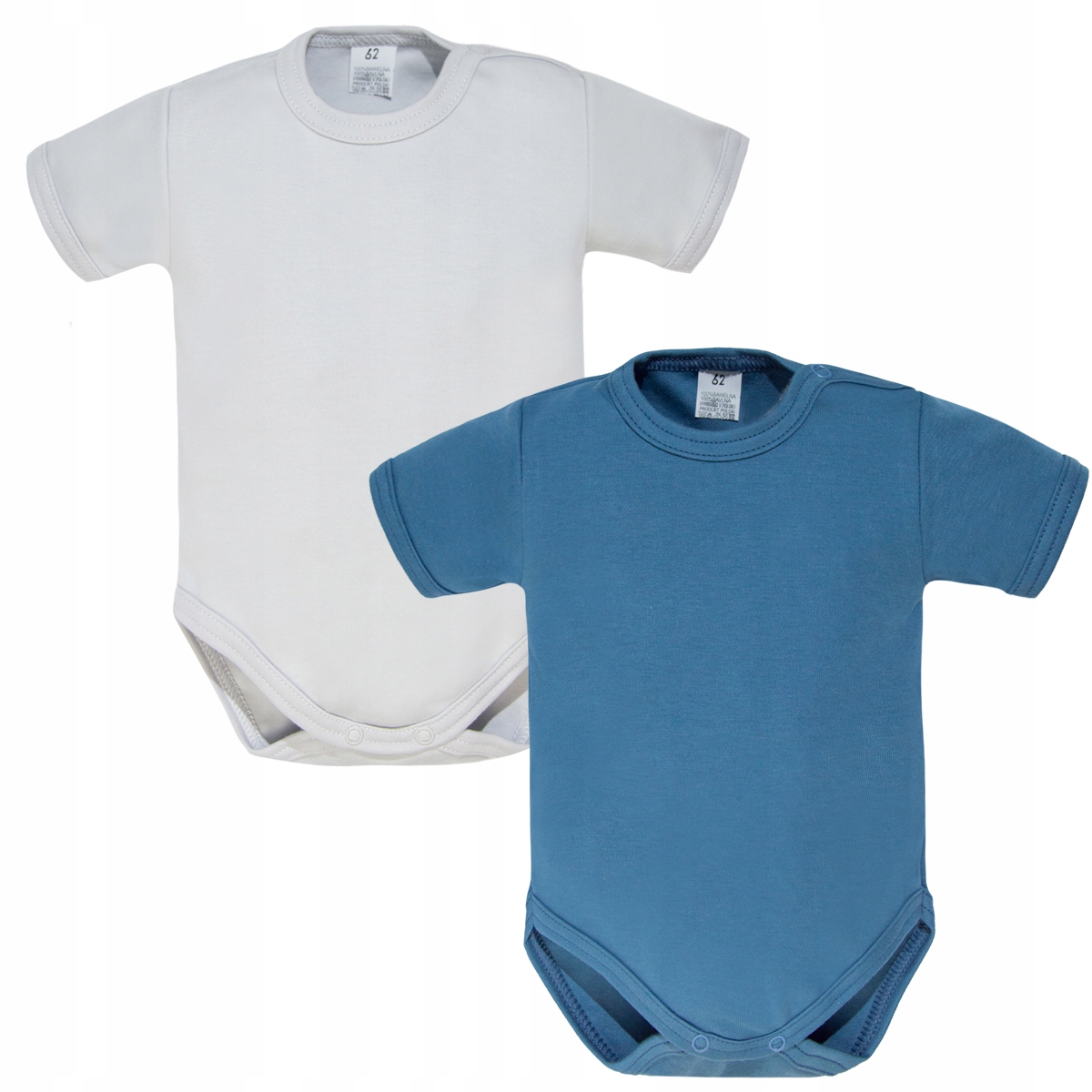 

2-pak Body Krótki Rękaw Gładkie szary jeans 110