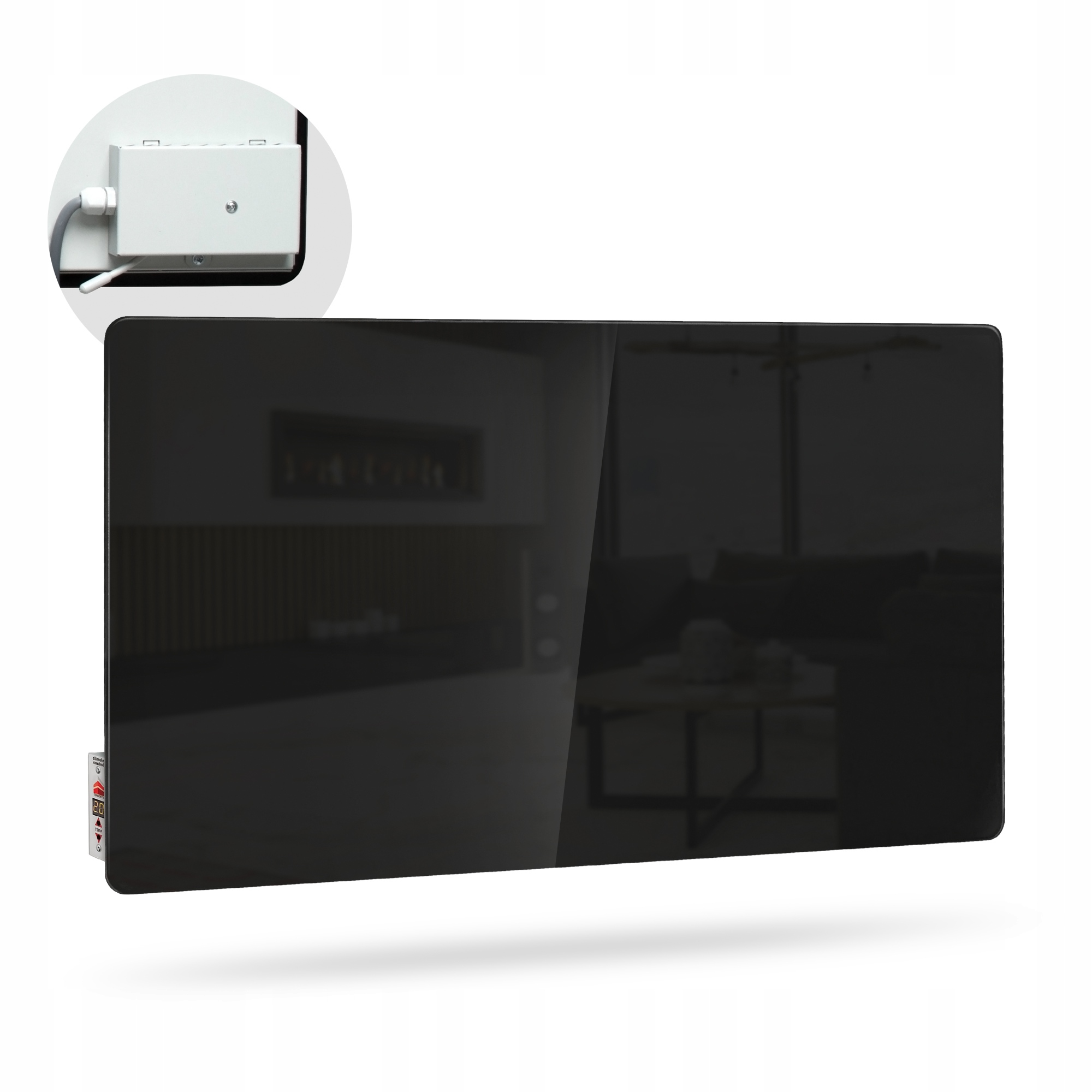 TF-SWG450/01 Čierny sklenený vykurovací panel 450 W