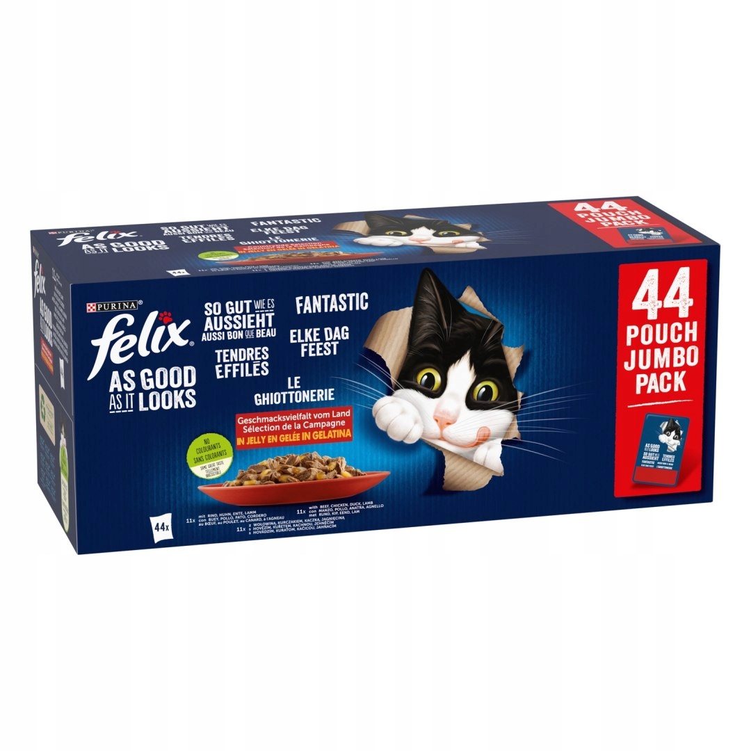 Felix Fantastický Mix Chutí V želé Krmivo Pro Kočky 44x85g Felix