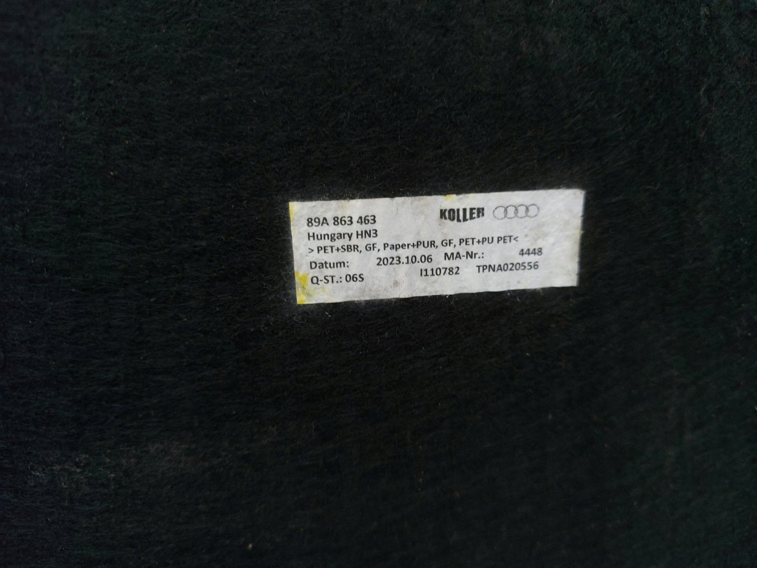 Audi Q4 40 E-TRON carpet mats floor boot 89a863463