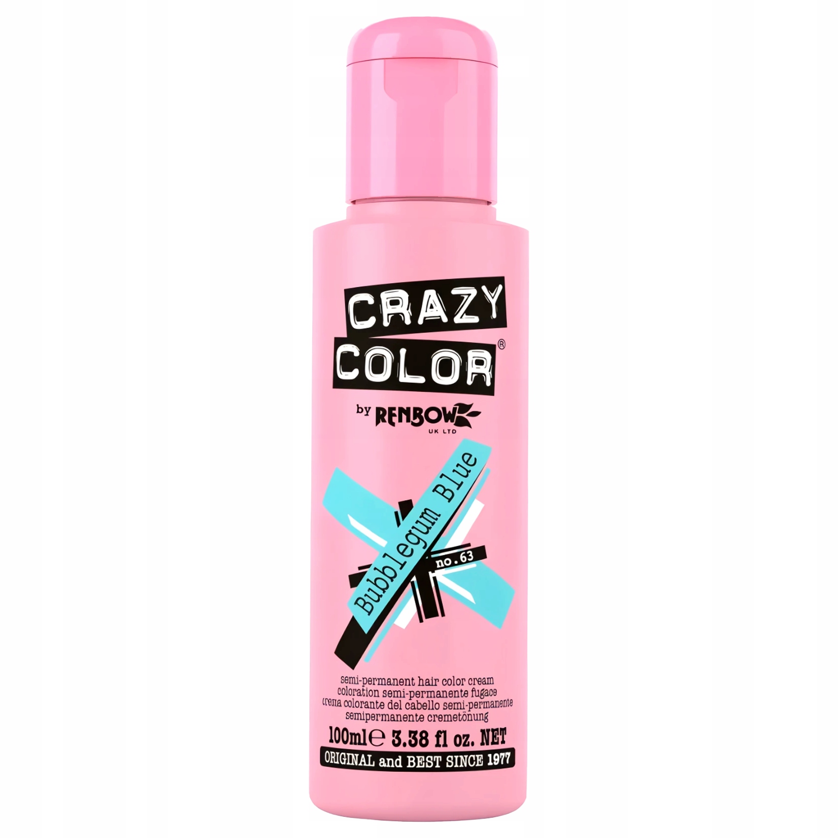 Crazy Color semi-permanentní barvicí krém na vlasy Bubblegum Blue 63 100 ml