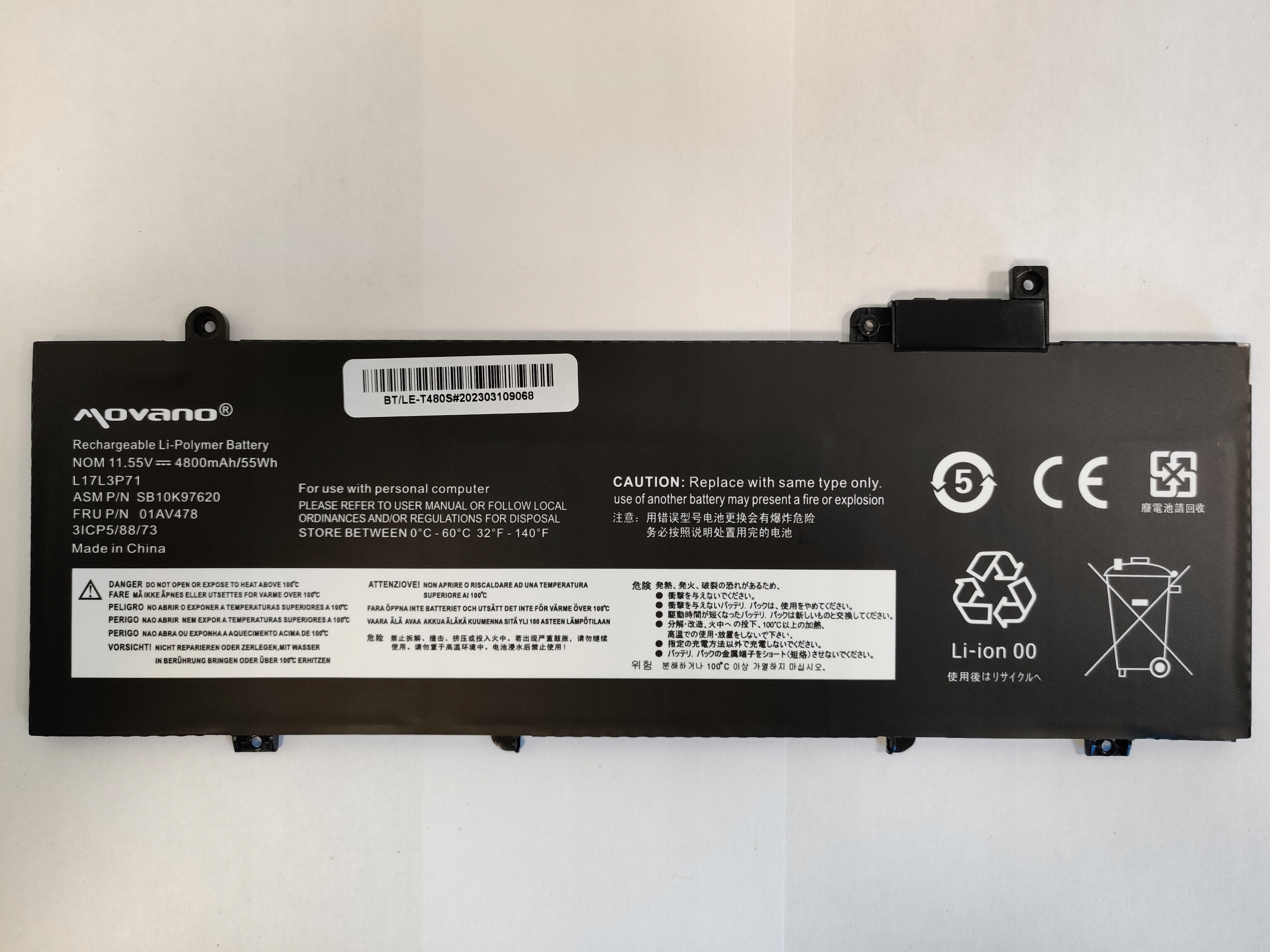 

Bateria L17L3P71, 01AV479 do Lenovo ThinkPad T480s
