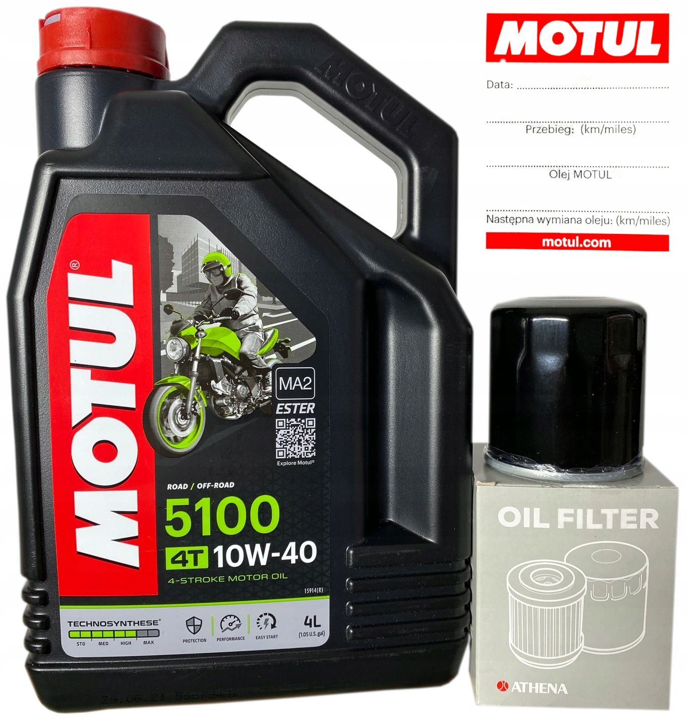 

Olej Motul 5100 4T 10W40 Ester MA2 4L+FILTR Oleju
