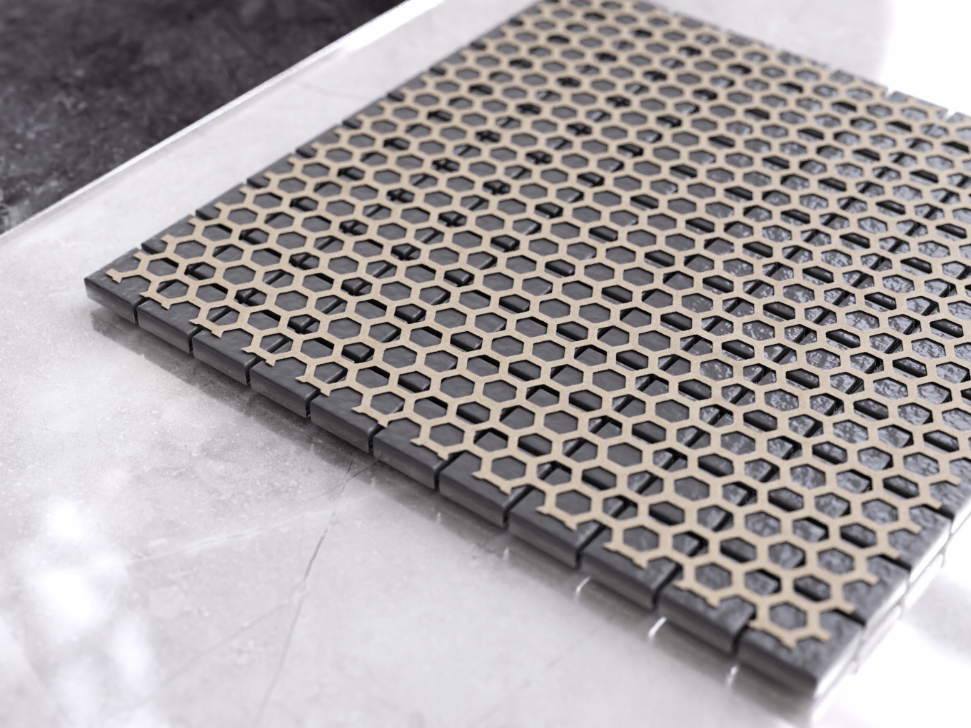 MOZAIKA SZKLANA BŁĘKITNA MORSKA METALIC 30x30cm Wykończenie błyszczące