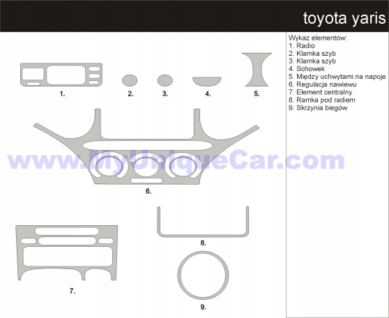 TOYOTA YARIS OKLEINA KOKPITU PANEL OKLEINY Width 40 cm