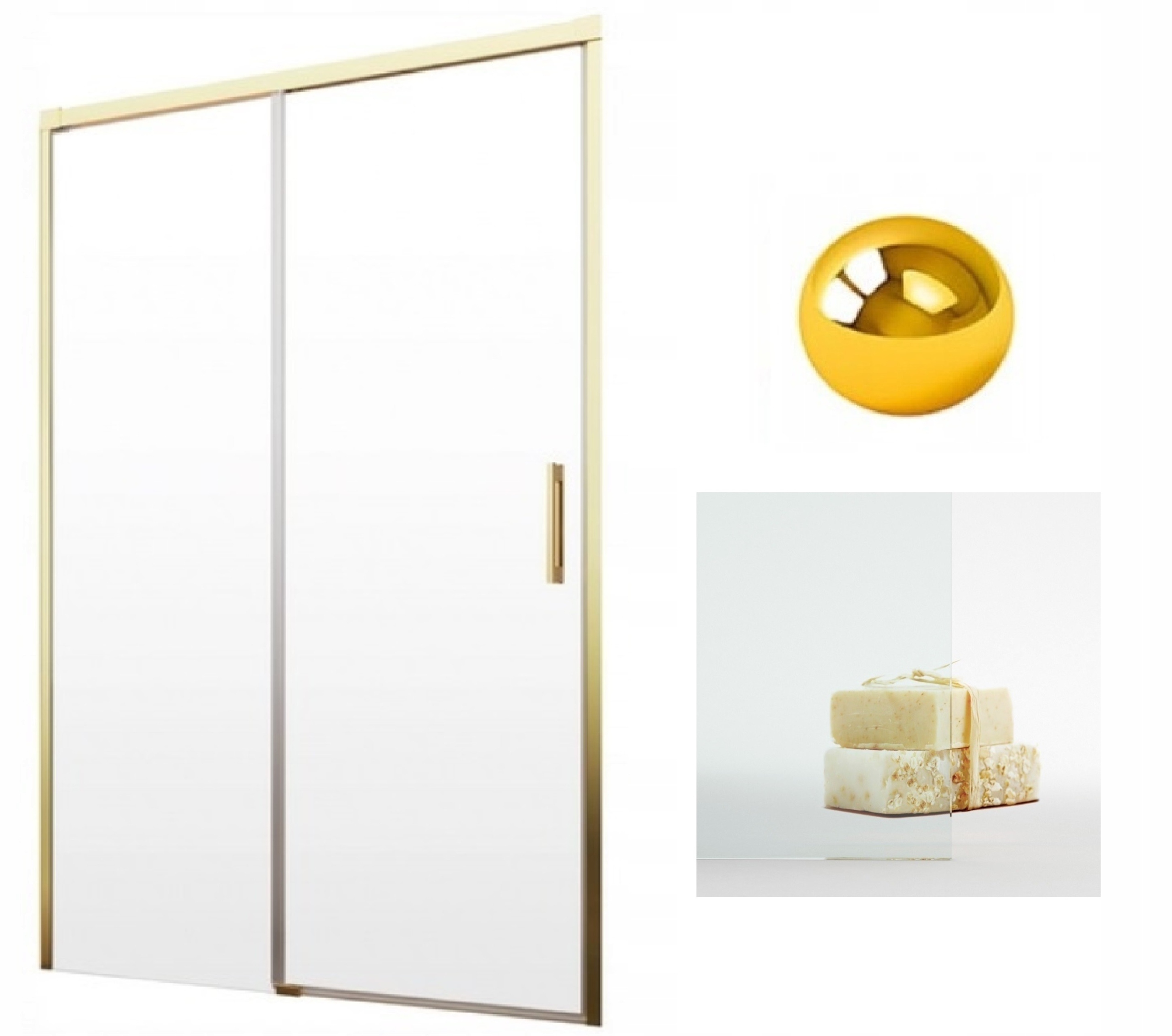 Drzwi prysznicowe Radaway Idea Gold Dwj 160x200,5 przejrzyste, złote