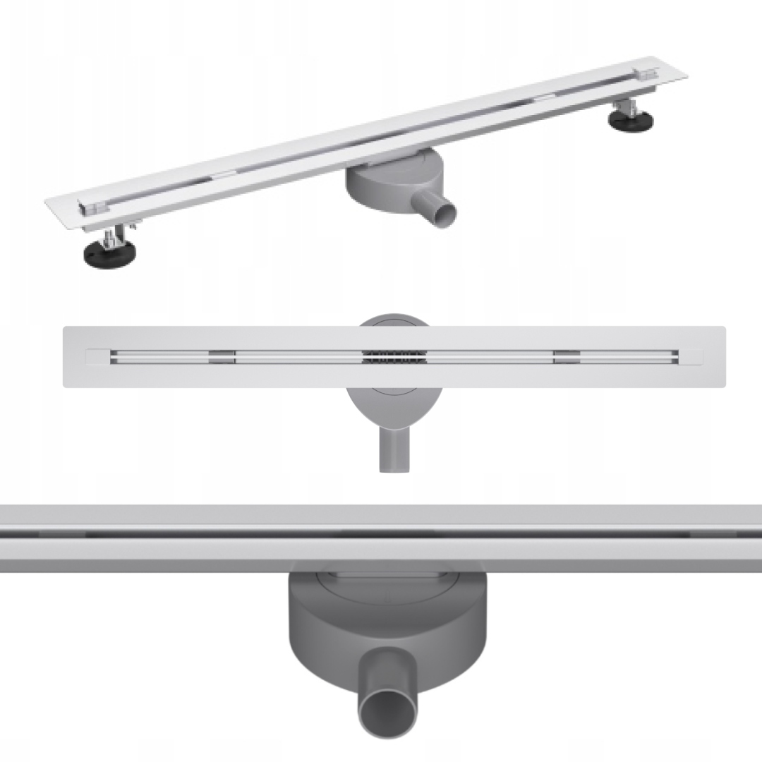 Lineárny odtok Slim 120, brúsená nerezová oceľ, úzky otočný sifón