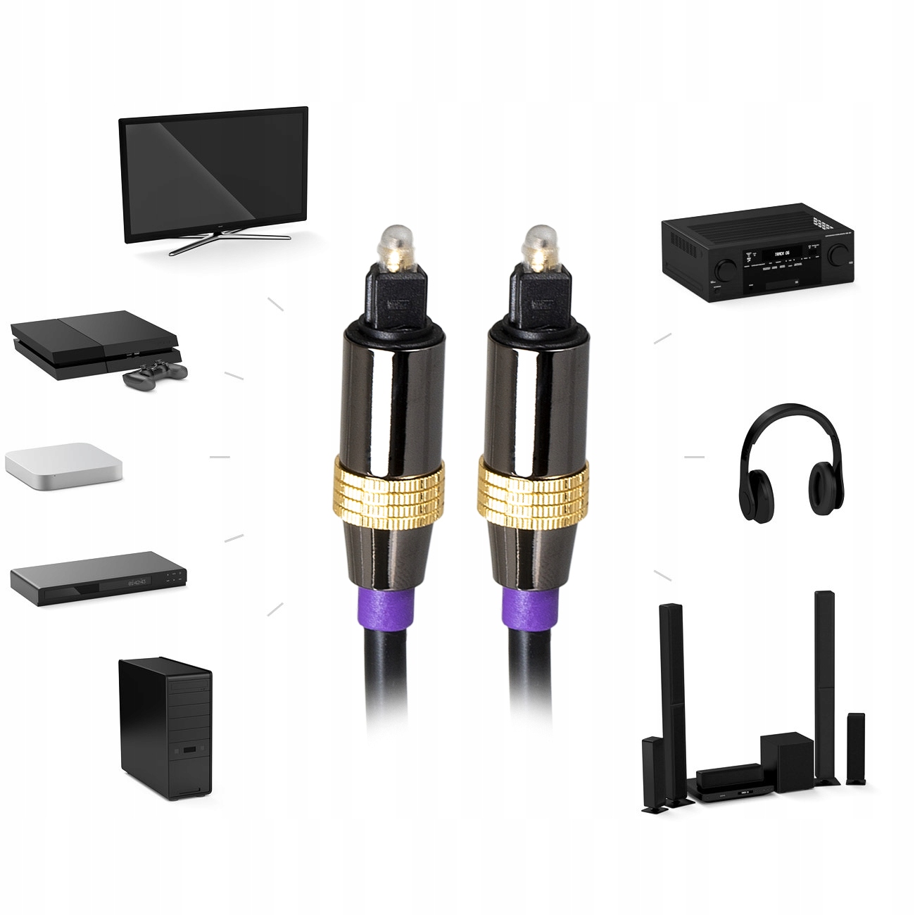 KABEL OPTYCZNY TOSLINK PRZEWÓD AUDIO CYFROWY 1,5m Kod producenta toslink