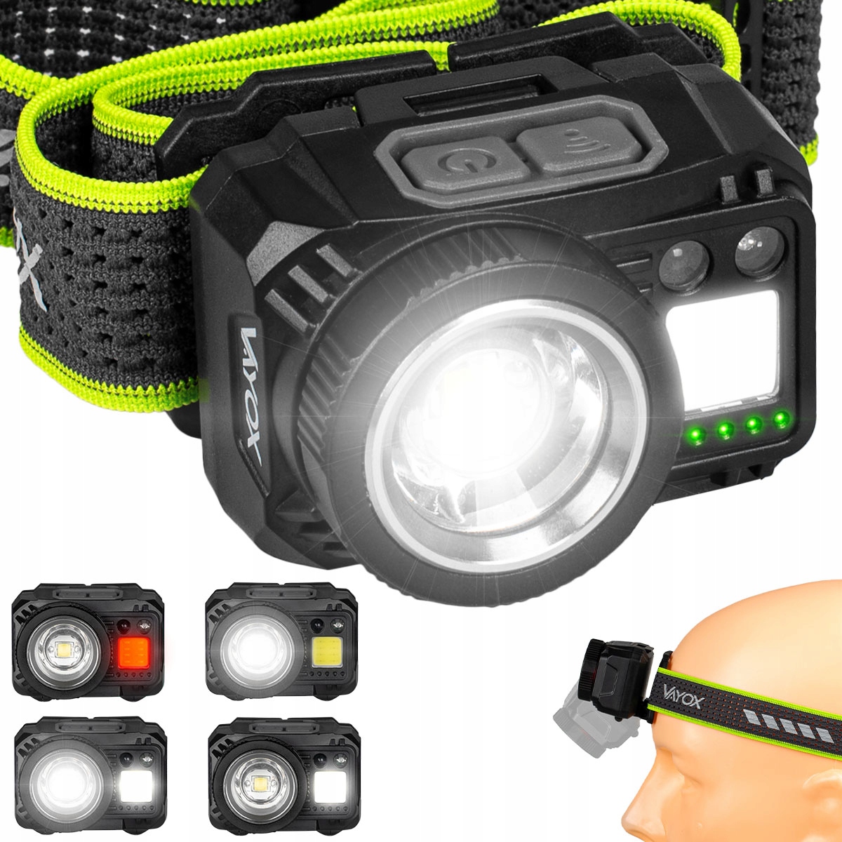 Latarka Czołowa Led Czołówka Hybrydowa Akumulator Usbc Zoom 500lm Pro Vayox