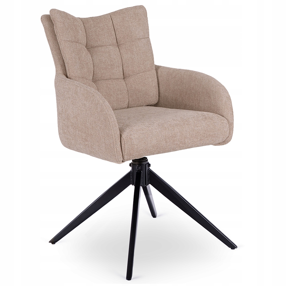 Otočné křeslo z kelímků, čalouněné do jídelny, béžová barva July