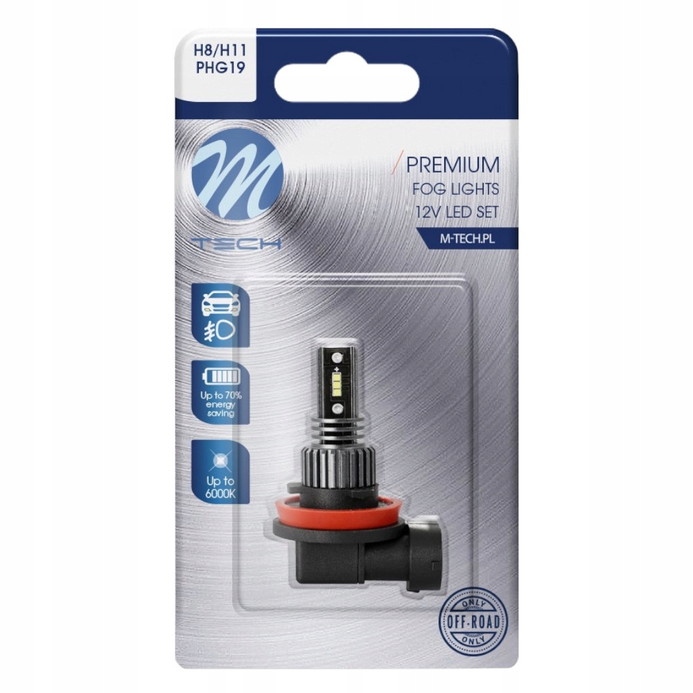 Żarówka H11 Led H8 White 12V Retrofit PGJ19-1 Biała 6000K White