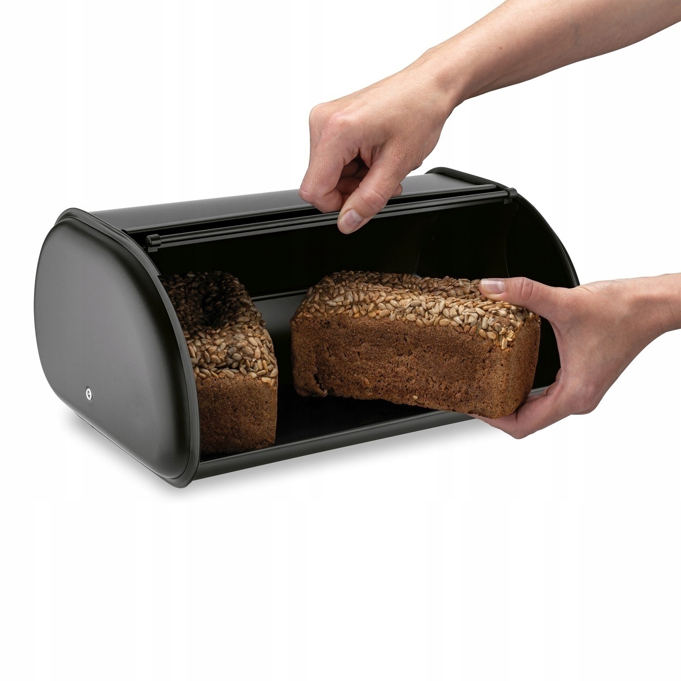 DUŻY CHLEBAK CZARNY MAT METALOWY pojemnik na chleb solniczka i pieprzniczka Marka Tadar
