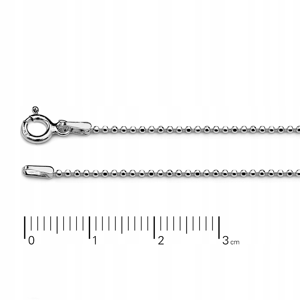 

Łańcuszek srebrny kulka błyszcząca 1,2mm 2,1g 50cm