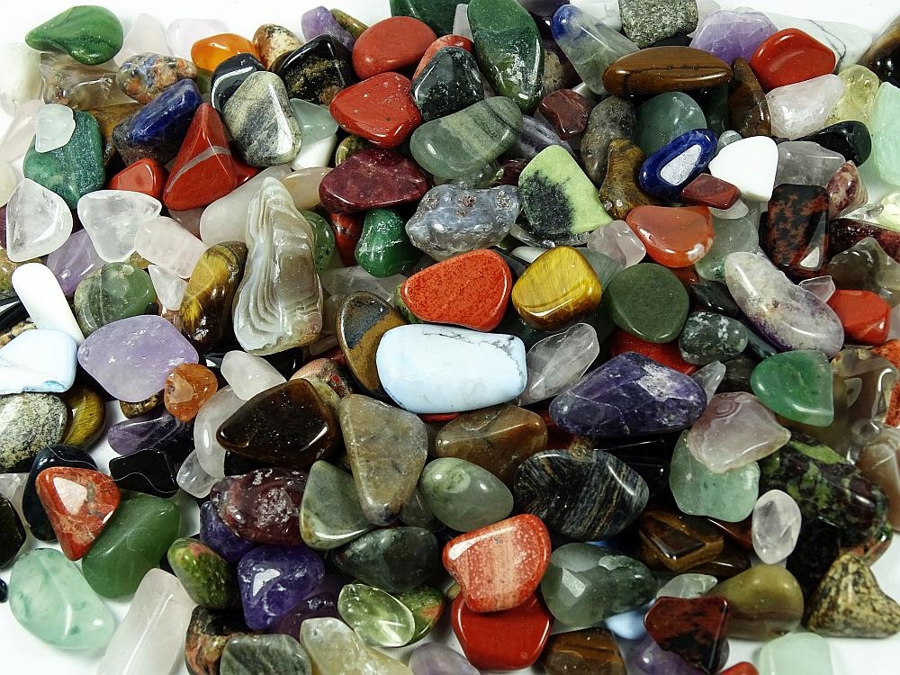 Sada Jemných Broušených Minerálů Přírodní Kameny 500 g