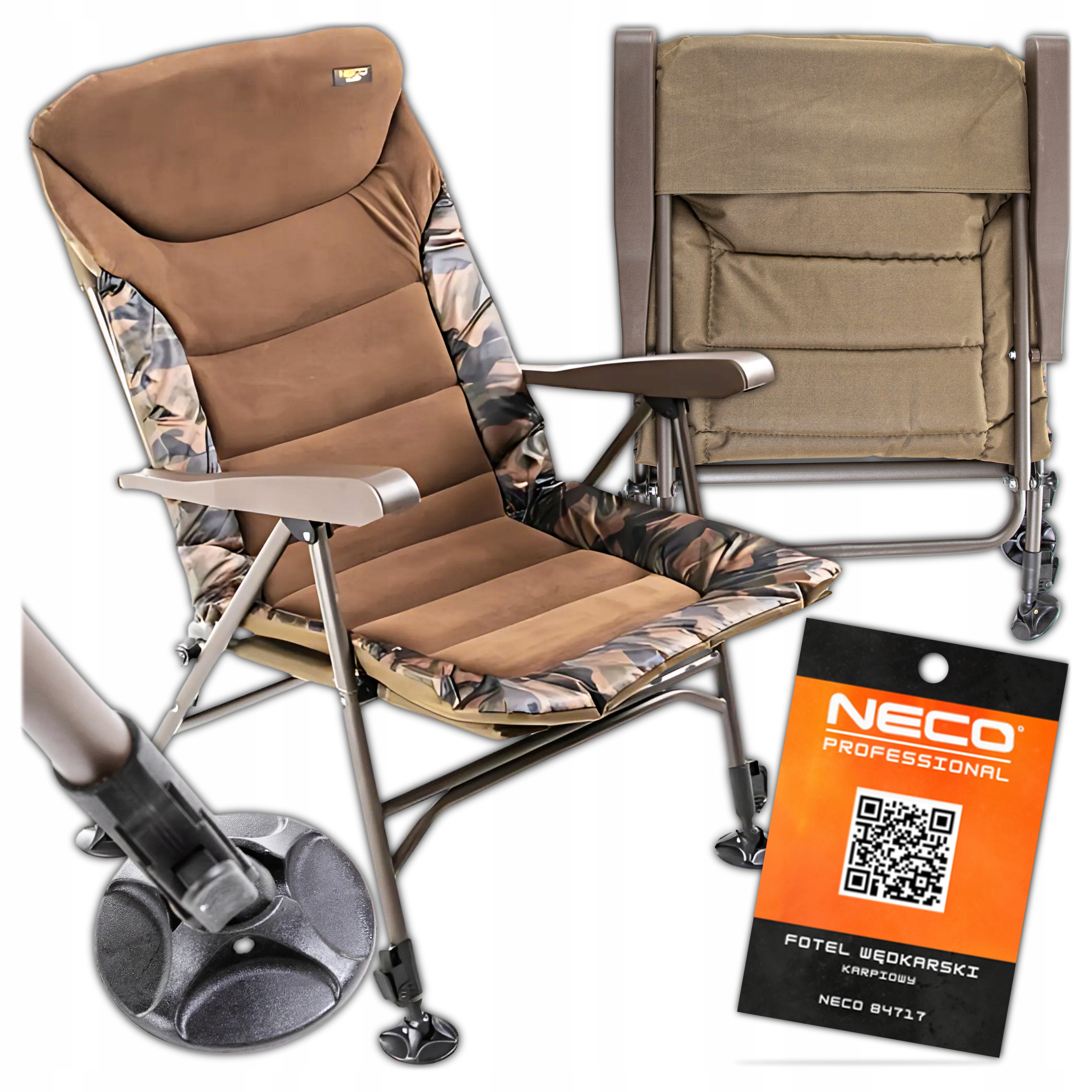 Krzesło Fotel Wędkarski Neco Carp Karpiowy Regulacja