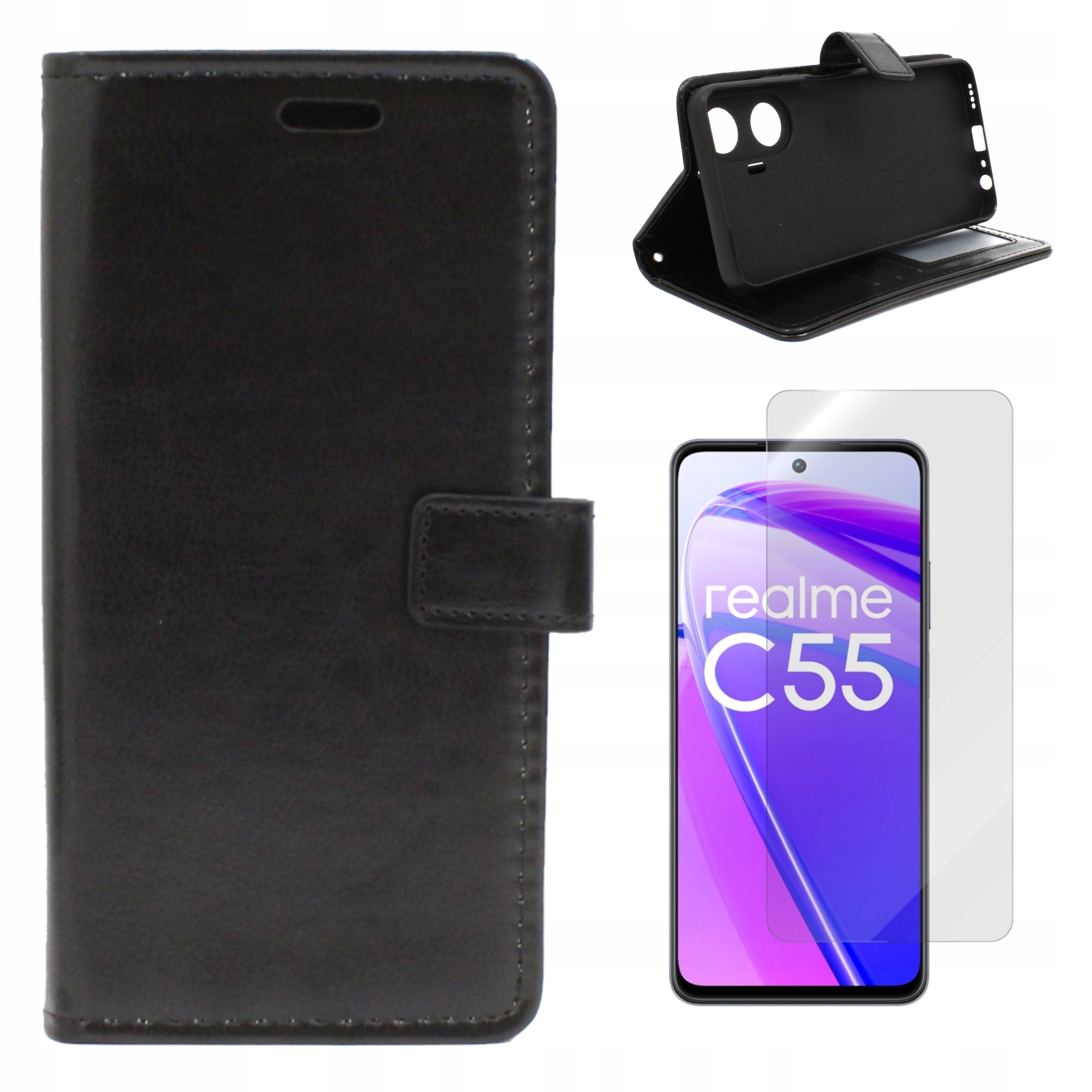 

Etui Smart Crazy do Realme C55 RMX3710 czarn+SZKŁO